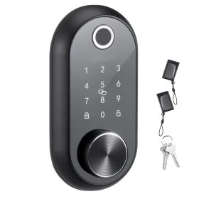 Fingerprint Door Lock, Electronic Biometric Deadbolt with Touchscreen, Auto Locking, One-Time Code, Anti-Peeking Password