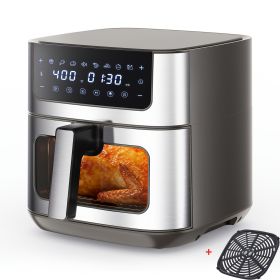 6.34QT Multi-Function Air Fryer with Ceramic Coating Suitable for Roast, Bake, Broil, Dehydrate, Reheat & Keep Warm, Digital Temperature (90°F-45 (Color: grey)